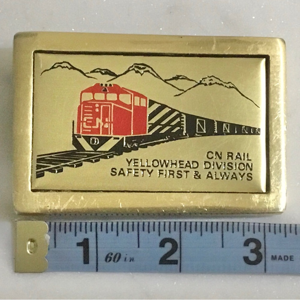Vintage CN Rail Brass Train Buckle